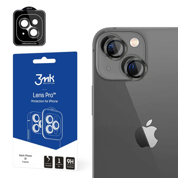 Szkło hartowane 3MK Lens Protection Pro na aparat iPhone 15 z ramką montażową (5903108528634)
