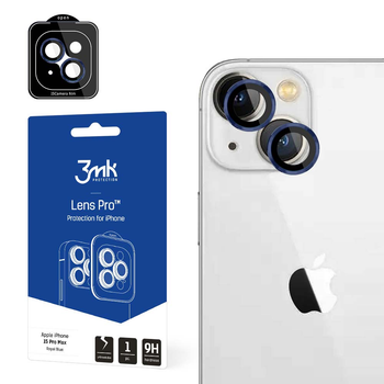 Szkło hartowane 3MK Lens Protection Pro na aparat iPhone 15 Pro Max z ramką montażową (5903108530057)