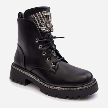 Жіночі зимові черевики низькі Melenope 39 Чорні (5905677932249)
