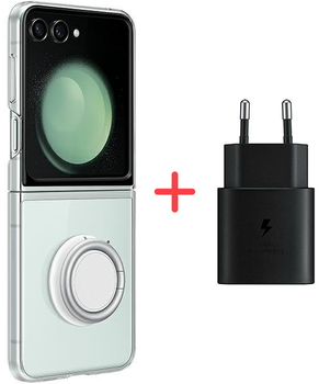 Панель Samsung Slim Strap Cover + зарядка TA800 для Galaxy Z Flip 5 Transparent (8806095209975)