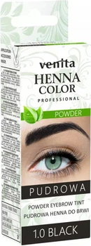 Хна для окрашивания бровей Venita Henna Color Powder Eyebrow Tint 1.0 Black 4 г (5902101520317)