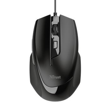 Мышь Trust Voca Comfort, Black, USB, оптическая, 800/1200/1600/2400 dpi, 6 кнопок, 1.6 м (23650)