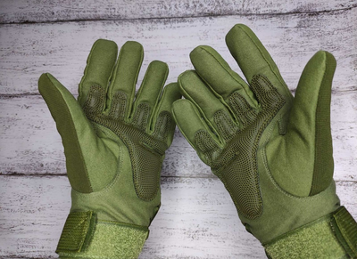 Тактичні рукавички Oakley зимові утеплені з флісом повнопалі олива XXL