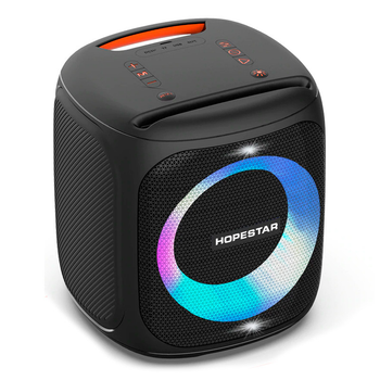 Портативна бездротова Bluetooth колонка Hopestar 50Вт Black з вологозахистом бездротовим мікрофоном та функцією заряджання пристроїв
