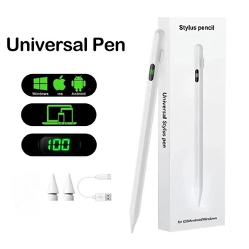 Стилус K-2268A Universal Pen Magnetic з цифровим дисплеєм для планшетів та смартфонів iOS/Android/Windows Білий