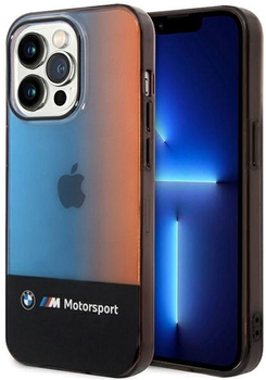 Etui plecki BMW Half Tricolor do Apple iPhone 14 Pro Black (3666339067663)