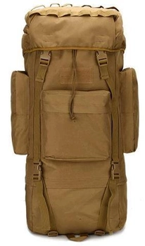 Великий тактичний армійський рюкзак з дощовиком 65L Combat Койот