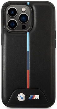 Панель BMW Quilted Tricolor MagSafe для Apple iPhone 13/13 Pro Чорний (3666339072643)