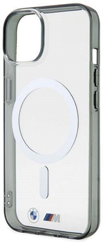Etui plecki BMW MagSafe Silver Ring do Apple iPhone 14 Plus Transparent (3666339122355)