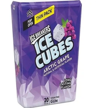 Жевательная резинка Ice Cubes Arctic Grape Sugar Free Chewing Gum 20 шт