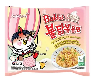 Лапша быстрого приготовления Samyang Buldak Cream Carbonara Hot Chicken Ramen 140г