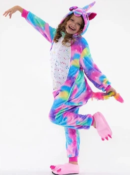 Піжама кігурумі Kigurumi Єдиноріг Іскорка для дівчаток Різнобарвний на зріст 90-100 см (203841)
