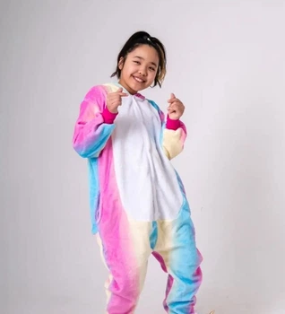 Піжама кігурумі Kigurumi Єдиноріг для дівчаток Райдужний рожевий на зріст 145-155 см (200341)
