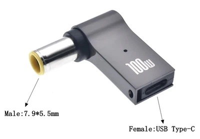Перехідник Type-C PD 100W на DC&nbsp;(7.9x5.5 мм) адаптер для заряджання ноутбука Lenovo