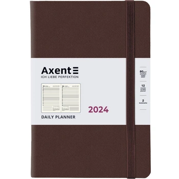 Ежедневник 2024 А5 Axent Partner Soft Diamond 8818-24-A - Коричневый