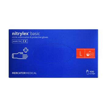 Нітрилові рукавички NITRYLEX Basic (розмір L), 100 шт