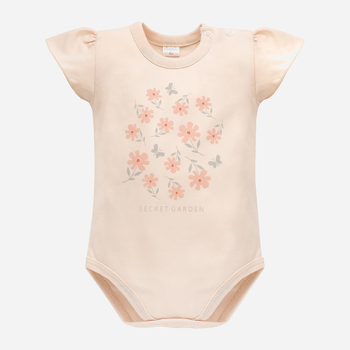 Боді для малюка Pinokio Summer Garden Bodysuit Shortsleeve 74-76 см Beige-Flowers (5901033300646)