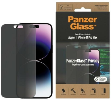 Szkło ochronne PanzerGlass Classic Fit do Apple iPhone 14 Pro Max 6.7" antymikrobowe (5711724127700)