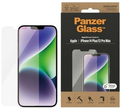 Szkło ochronne PanzerGlass Classic Fit do Apple iPhone 14 Plus / 13 Pro Max 6.7" antymikrobowe (5711724027697)