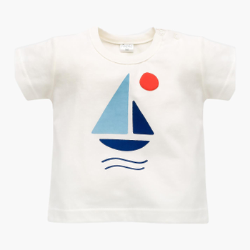 Koszulka chłopięca Pinokio Sailor 86 cm Ecru-Print (5901033304125)