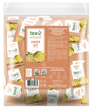 Чай Tea Moments Ginger Hot Чорний з імбиром і лимоном 50 сашетів (4823118601671)