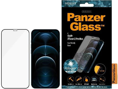 Szkło hartowane Panzer Glass Pro E2E Super+ Case Friendly AntiBacterial Microfracture do Appe iPhone 12 Pro Max Black (5711724827129)