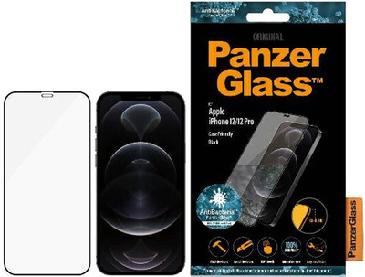 Захисне скло Panzer Glass Pro E2E Super+ Case Friendly AntiBacterial Microfracture для Apple iPhone 12/12 Pro Black (5711724827112)