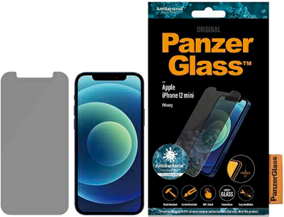 Szkło hartowane Panzer Glass Standard Super+ Privacy Antibacterial do Apple iPhone 12 mini (5711724127076)