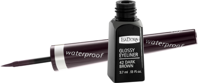 Eyeliner IsaDora Glossy 42 Dark Brown wodoodporna 3.7 ml (7317851128429)