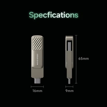 Флешка Movespeed 1TB 2в1 Type-C/USB 3.1 для Macbook/Android/ПК