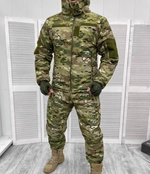Армійський зимовий водонепроникний костюм Softshell (куртка та штани) на флісі та синтепоні (Камуфляж Мультикам) L