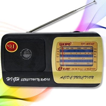 Портативний FM радіоприймач КІРО KB 4О8 ФМ радіо програвач на батарейках від мережі