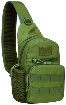 Тактическая, армейская мужская сумка-слинг Edibazzar 24х16х8 см Хаки 000221622