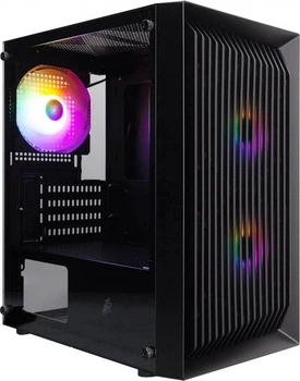 Корпус 1stPlayer BS-2-3F1-BK Black с 3 RGB вентиляторами
