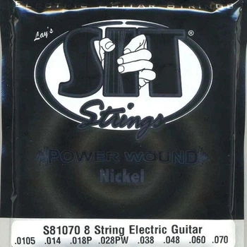 Струны для электрогитары SIT S81070 Eight Power Wound Nickel 8-Strings (10.5-70)