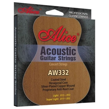 Струны для акустической гитары посеребренные Alice AW332L (12-53)