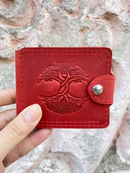 Зажим для денег Turtle Comfort Дерево жизни кожа crazy hours 9.8х8.3 см Красный