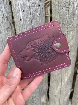 Зажим для денег Turtle Comfort Волк кожа crazy hours 9.8х8.3 см Бордовый
