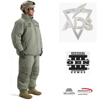 Зимний военный комплект армии США ECWCS Gen III Level 7 Primaloft Брюки + Куртка до -40 C размер Large Long