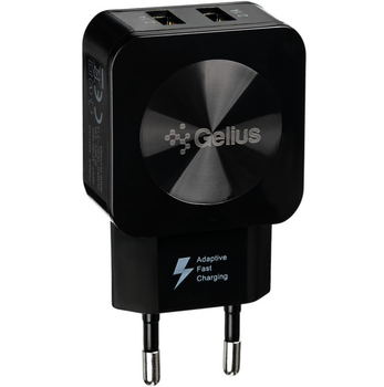 Сетевое зарядное устройство Gelius Ultra Prime GU-HC02 2USB 2.1A Black + Кабель Lightning