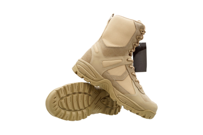 Берцы мужские Mil-Tec 41 размер с регулируемыми вставками на шнурках для альпинизма и бега в полевых условиях Койот (69153565)