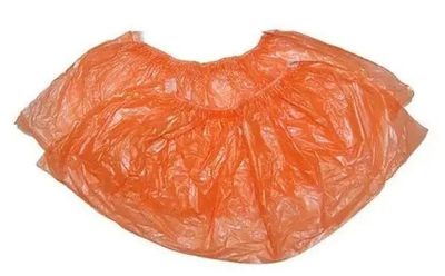 Бахилы одноразовые полиэтиленовые 4 гр пара 400шт в упаковке Бахилкин оранжевые