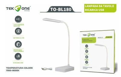 Акумуляторна LED-лампа світлодіодна настільна BL180 7-8000K Білий (настільна лампа для школяра, манікюру, читання, USB)