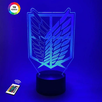 Ночник-светильник 3D "Атака Титанов Герб" 25х13 см 3DTOYSLAMP (2000002622789)