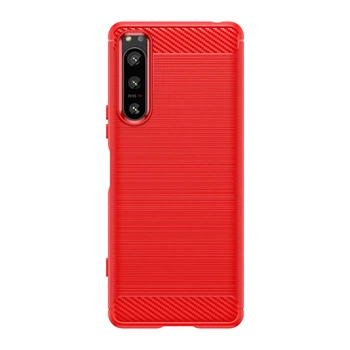 Чохол Lenuo Carbon Fiber для Sony Xperia 5 IV Red