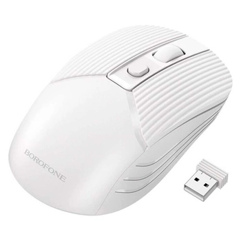 Компьютерная беспроводная Wireless Мышь Borofone BG5 Белая USB адаптер 2,4ГГц