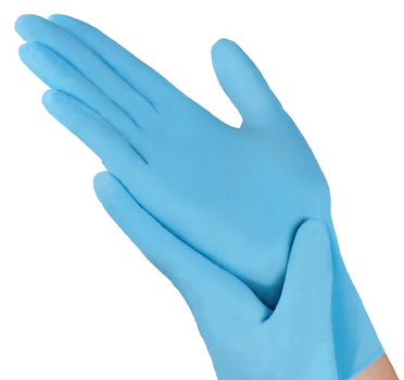 Нітрилові рукавички SafeTouch® Advanced Slim Blue без пудри Розмір M 100 шт