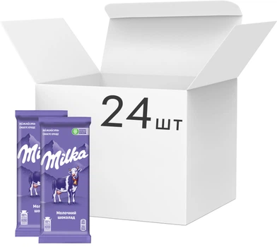 Упаковка шоколада Milka без добавок 90 г х 24 шт (7622201426224)