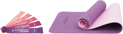 Набор Резинки для фитнеса Cornix Mini Power Band набор 5 шт 1-20 кг + Коврик спортивный Cornix TPE 183 x 61 x 0.6 см (XR-0046-XR-0007)