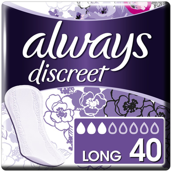 Прокладки гігієнічні від нетримання сечі Always Discreet Long 40 шт. (8001841009612)